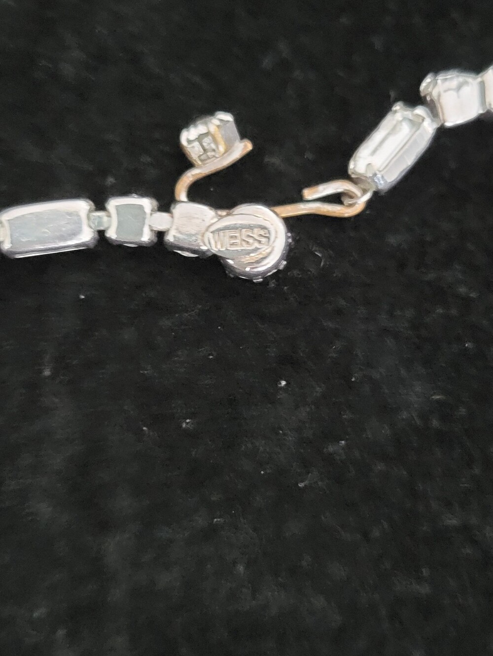 Vintage Weiss Silvertone Rhinestones  Statement Necklace and Tassel Earrings Set - Picture 7 of 8